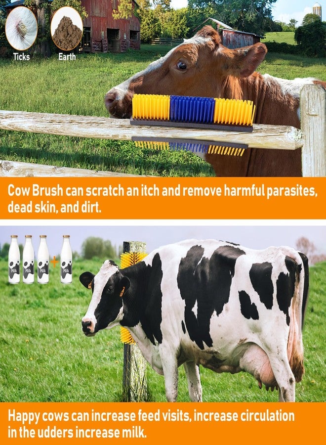 LeadGoods 2PCS Livestock Scratch Brush with 4 Screws - Grooming Brushes for Horse, Goat, Cow, Pig - Cattle Supplies with Back Scratcher - Image 4